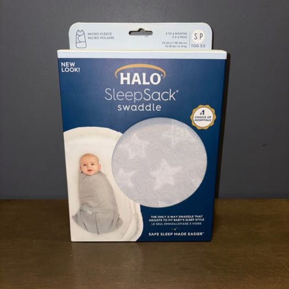 HALO Micro-Fleece Sleepsack Swaddle 3-Way Adjustable Wearable Blanket, TOG 3.0